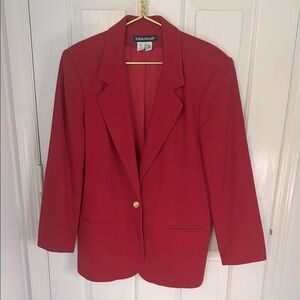 Vintage Savannah Red Blazer Classic Gold Button Close, 100% Wool